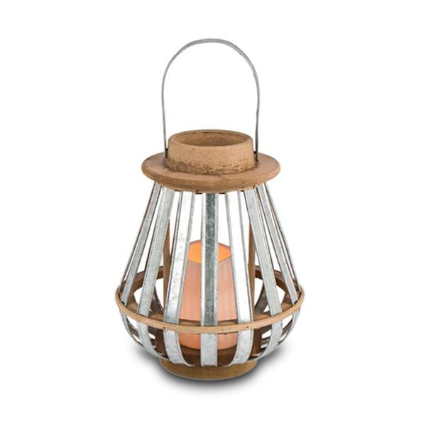 10.3" Cone Shaped Lantern Wavy Edge Battery Operated LED Candle with Timer