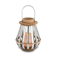 Gerson 10.3" Cone Shaped Lantern Wavy Edge Battery Operated LED Candle with Timer