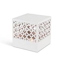 Gerson 6" Square Wood Lantern Battery Operated LED Tea Light with Timer