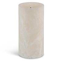 Gerson 6" Bisque Ice Effect Straight Edge Battery Operated LED Wax Candle with Timer