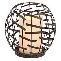 View 6" Metal Strip Lantern Wavy Edge Battery Operated LED Candle with Timer