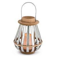 Gerson 12.8" Cone Shaped Lantern Wavy Edge Battery Operated LED Candle with Timer