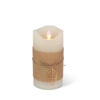 Gerson 6" Bisque Wavy Edge Battery Operated LED Wax Candle Light with Timer