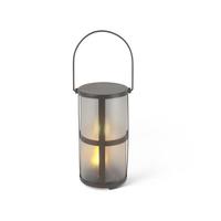 Gerson 7.9" Frosted Glass Battery Operated LED Lantern with Timer