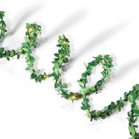 Gerson 10' Artificial Green Boxwood 30 Lights Battery Operated LED Lighted Garland with Timer