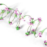Gerson 10' Artificial Purple Flower 30 Lights Battery Operated LED Lighted Garland with Timer