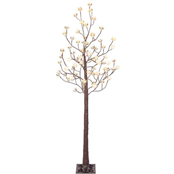 6' 72 Lights Artificial Cotton Blossom Electric LED Lighted Tree