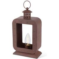 Gerson 10.6" Metal Battery Operated Rustic Brown LED Lantern