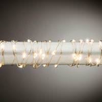 View 66 Light 11' Silver Wire Warm White LED Micro Twinlking Lights String