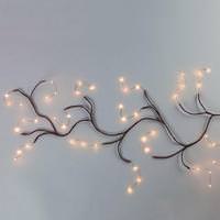 6' 60 Lights Matte Brown Battery Operated LED Lighted Garland