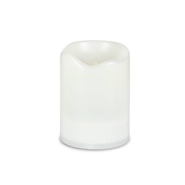 3" x 4" White Plastic Battery Operated LED Candle Light with Timer