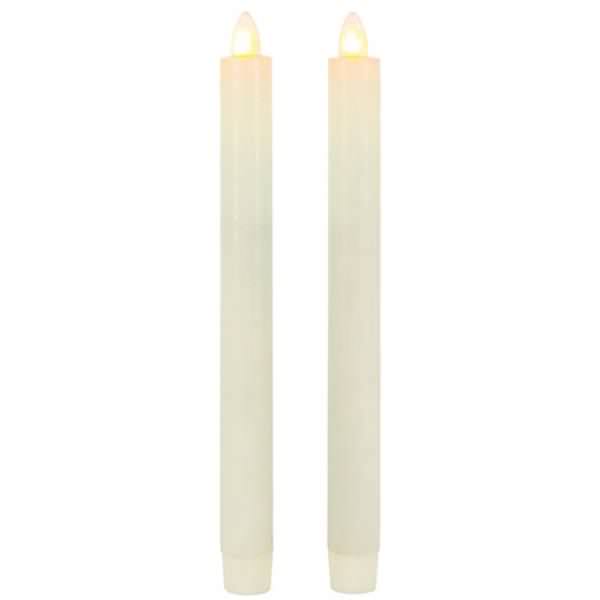 9.85" Bisque Aurora Flame Battery Operated Taper Candle Light (2 pack)