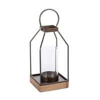 Gerson 13" Metal Lantern with Glass Tube