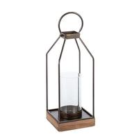 Gerson 13.4" Metal Lantern with Glass Tube