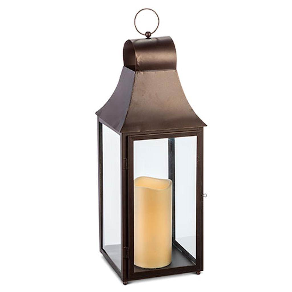 Gerson 44628 Flameless LED Wax Candle in Lantern