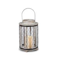 Gerson 12" Wood and Metal Honeycomb Battery Operated LED Lantern with Timer