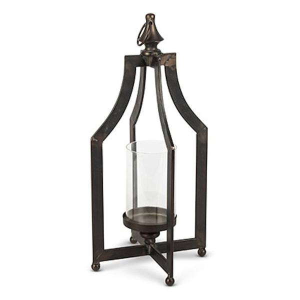 12" Metal Lantern with Glass Tube
