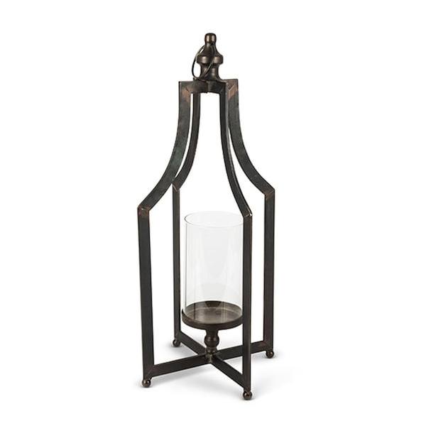 22" Metal Lantern with Glass Tube