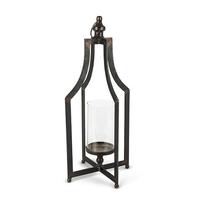 Gerson 22" Metal Lantern with Glass Tube