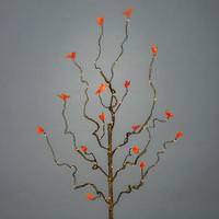 View 30" Artificial 60 Lights Orange Leaf Battery Operated LED Lighted Branch with Timer