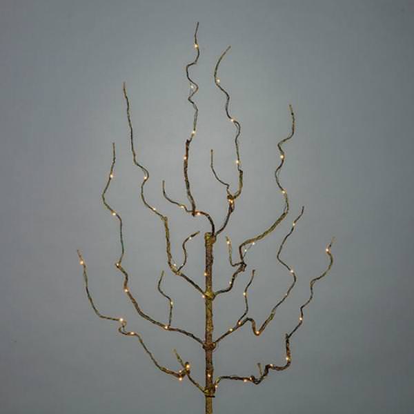 30" Artificial 60 Lights Brown Artificial Branch Battery Operated LED Lighted Branch with Timer