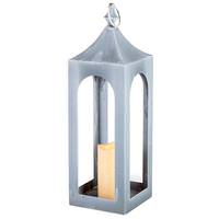 Gerson 19.69" Metal Lantern Battery Operated LED Candle Light with Timer