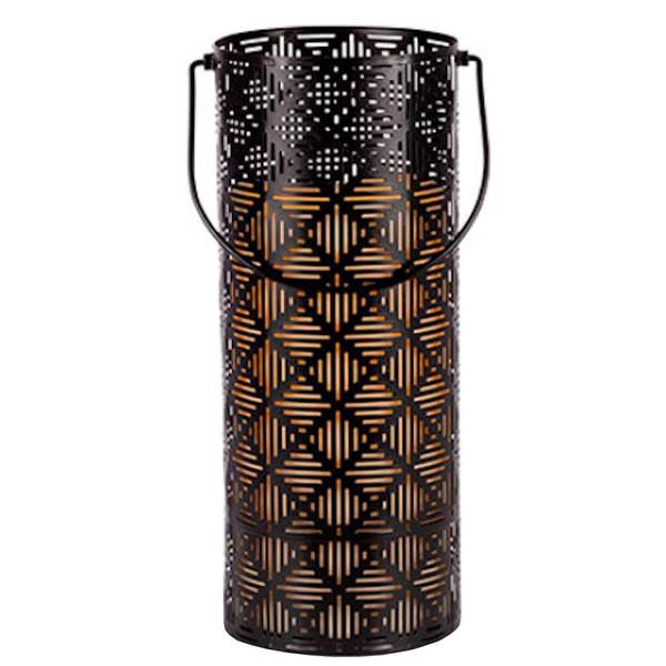 12.2" Metal Lantern Battery Operated LED Candle Light with Timer