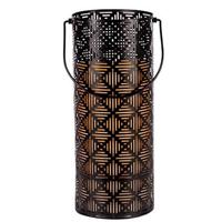 Gerson 12.2" Metal Lantern Battery Operated LED Candle Light with Timer