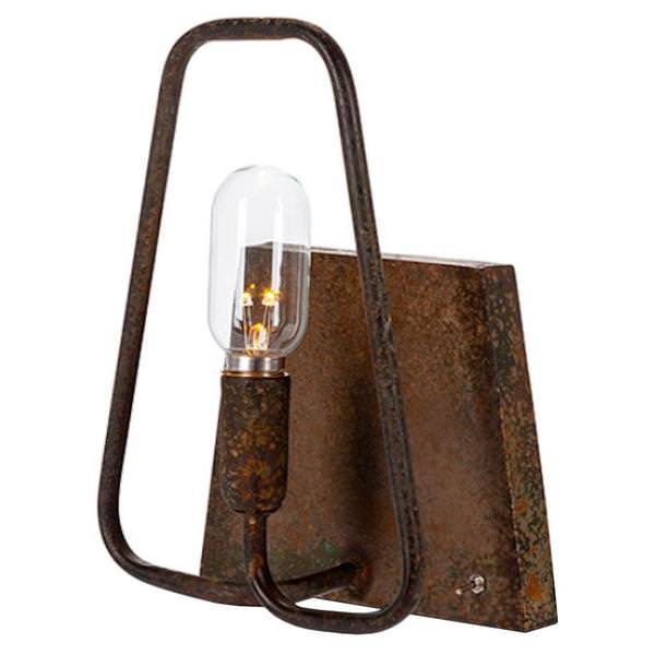 Brown Metal Battery Operated Wall Sconce with LED Bulb