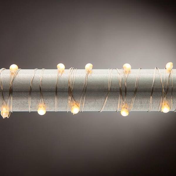 20' 60 Light Silver Wire Warm White LED Micro String