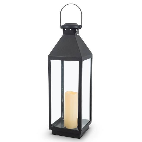 24" Black Battery Operated LED Candle with Timer