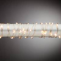 Gerson 20' 60 Light Silver Wire Warm White Battery Operated Indoor LED Micro Miniature String with Timer