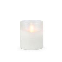 View 3.5" x 4" Frosted Glass Outdoor Battery Operated Illumaflame LED Wax Candle Light with Timer
