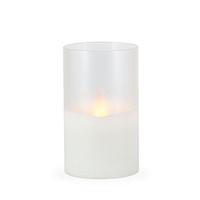 View 3.5" x 6" Frosted Glass Outdoor Battery Operated Illumaflame LED Wax Candle Light with Timer