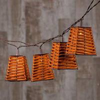 Gerson 10 Light Brown Wire Solar Clear ST40 Spiral Wire Rocket LED Light String