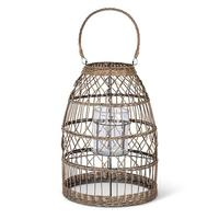 Gerson 17.7" Distressed Lantern with Glass Tube