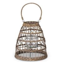 Gerson 13.4" Distressed Lantern with Glass Tube