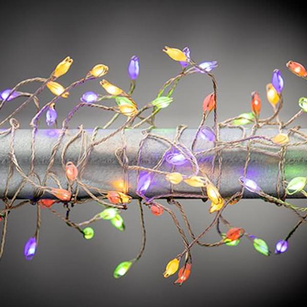 600 Light 6' Silver Wire Multi-Color LED Micro Miniature String with Timer and Remote
