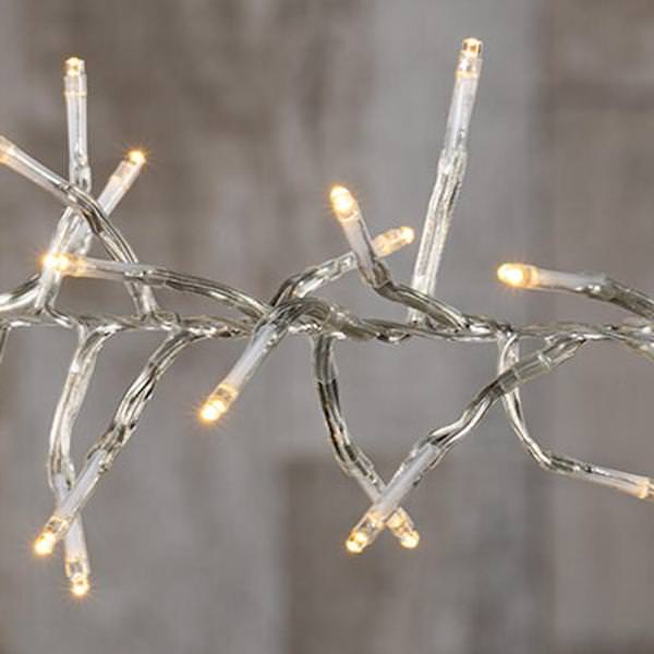 20' 300 Light Silver Wire Warm White Multi-Function Micro LED Garland Light String