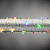 Gerson 10' 30 Light Silver Wire Warm White/Multi-Color Battery Operated Indoor LED Micro Miniature String with Timer