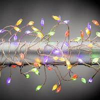 Gerson 10' 300 Light Silver Wire Multi-Color Multi-Function Micro LED Garland Light String
