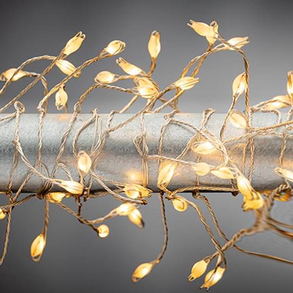 6'/4'/4'  Silver Wire Warm White Multi-Function Micro LED Garland Light String (Set of 3)