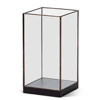 Gerson 9.65" Black Metal Candle Holder with Glass Sides
