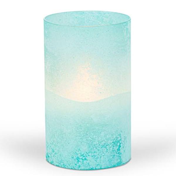 3.5" x 6" Blue Frosted LED Wax Candle Light with Timer