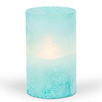 View 3.5" x 6" Blue Frosted LED Wax Candle Light with Timer
