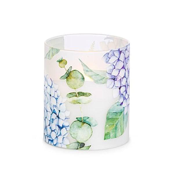 3.5" x 4" Floral Design Battery Operated Illumaflame LED Wax Candle Light with Timer