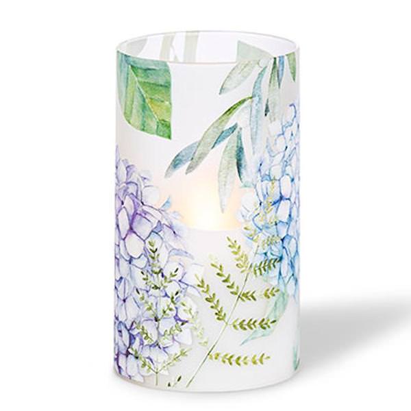 3.5" x 6" Floral Design Battery Operated Illumaflame LED Wax Candle Light with Timer