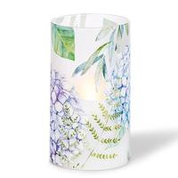 Gerson 3.5" x 6" Floral Design Battery Operated Illumaflame LED Wax Candle Light with Timer