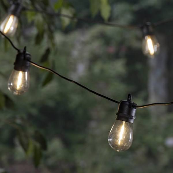 10 Black Garland with Shade Clear Electric Patio Light String