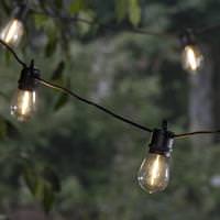 Gerson 10 Black Garland with Shade Clear Electric Patio Light String